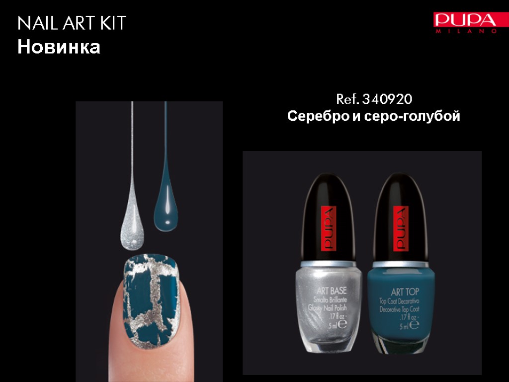 NAIL ART KIT Новинка Ref. 340920 Серебро и серо-голубой